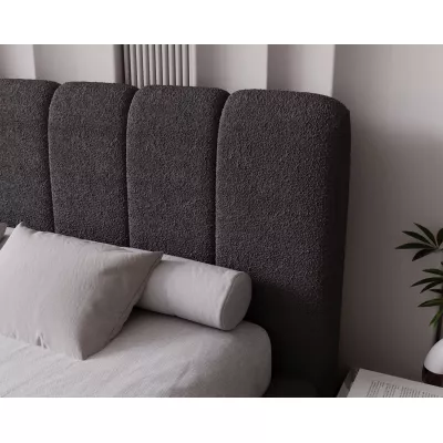 Čalúnená posteľ 140x200 FATUMATA 1 s úložným priestorom - tmavo šedá