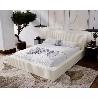 Manželská čalúnená posteľ 160x200 SIDONIA 1 s úložným priestorom - béžová