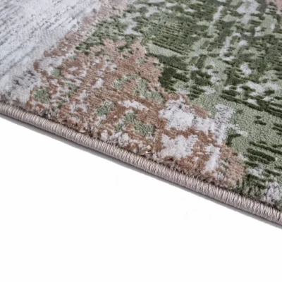 Obdĺžnikový kusový koberec 80x150 cm STEFANO - krémový / zelený