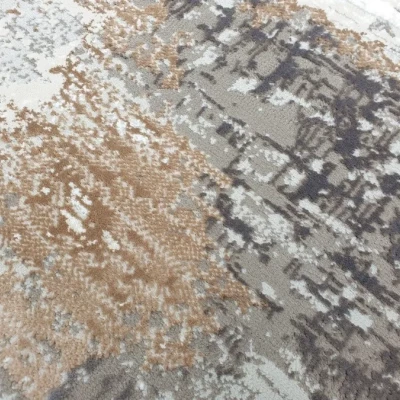 Obdĺžnikový koberec 160x220 cm STEFANO abstraktný - béžový / zlatý