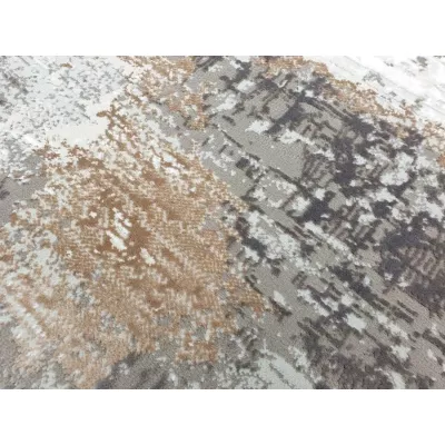 Obdĺžnikový koberec 80x150 cm STEFANO abstraktný - béžový / zlatý
