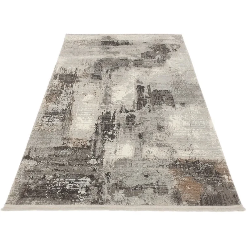 Obdĺžnikový koberec 80x150 cm STEFANO abstraktný - béžový / zlatý