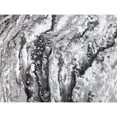 Oválny koberec 80x150 cm STEFANO - šedý / čierny