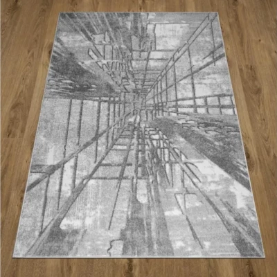 Abstraktný kusový koberec 240x330 cm ADALBERTO - šedý