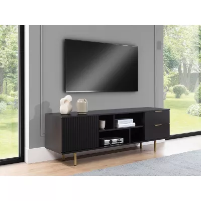 Televízny stolík STELLA - čierny / zlatý