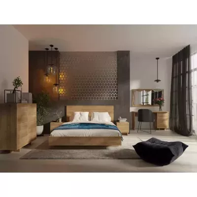 Dvojlôžková posteľ 160x200 CHASKA - dub riviera