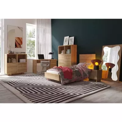 Jednolôžková posteľ 80x200 CHASKA - dub riviera