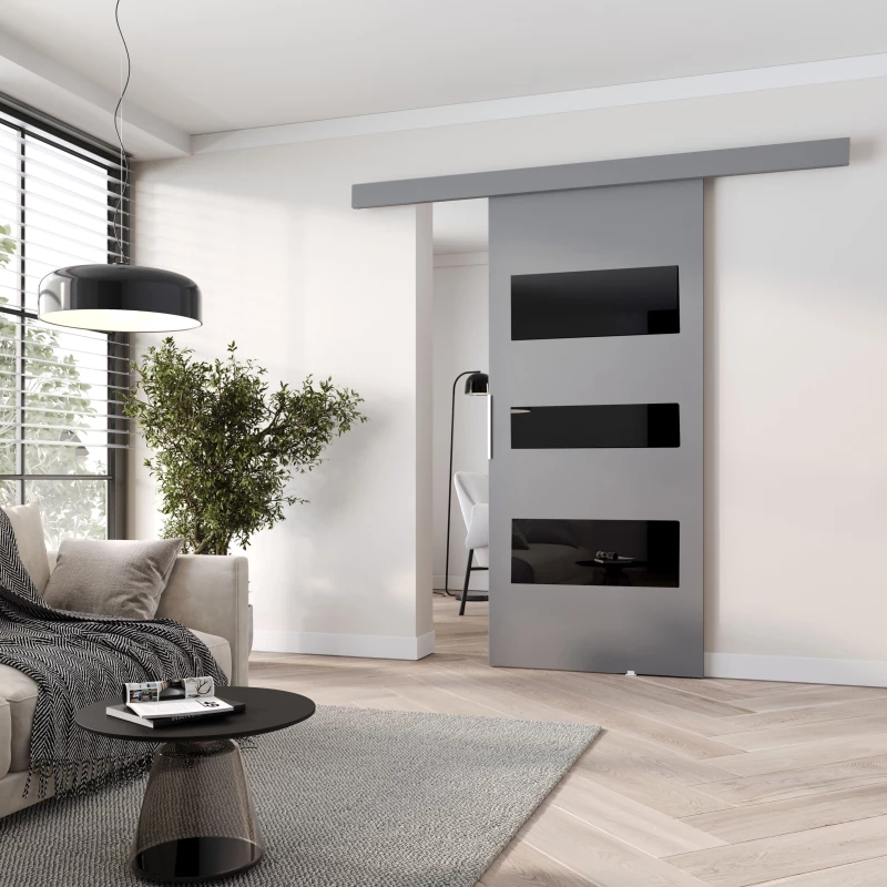 Interiérové dvere na stenu BARRET 3 - 96 cm, šedé