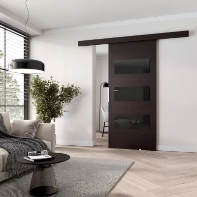 Posuvné dvere na stenu BARRET 5 - 76 cm, wenge