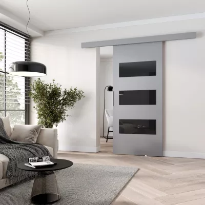 Posuvné dvere na stenu BARRET 5 - 86 cm, šedé