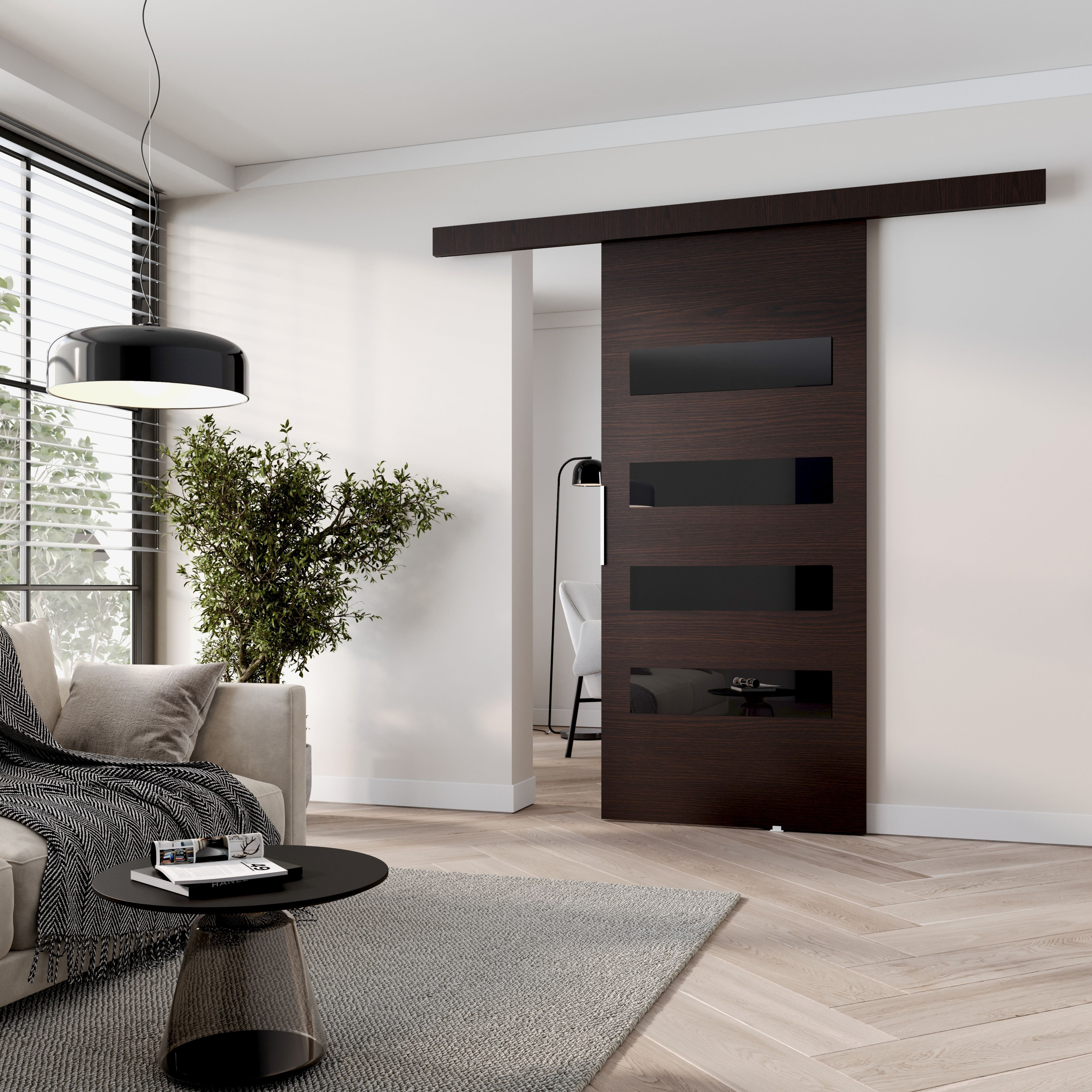 Posuvné interiérové dvere BARRET 6 - 96 cm, wenge