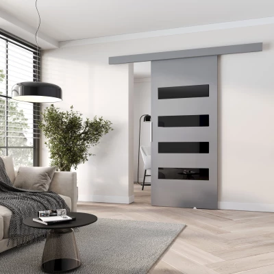Posuvné interiérové dvere BARRET 6 - 106 cm, šedé