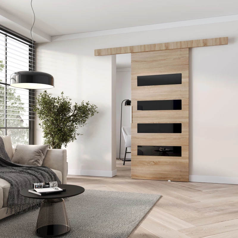 Posuvné interiérové dvere BARRET 6 - 106 cm, dub sonoma