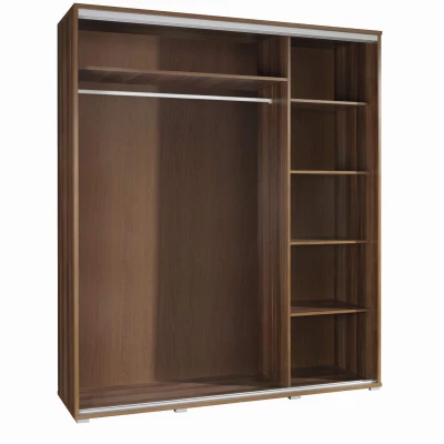 Vysoká šatníková skriňa 155 cm s potlačou DANUBE 5 - gaštan wenge