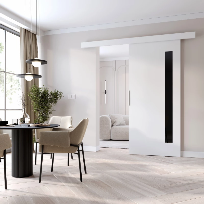 Interiérové dvere na stenu BARRET 7 - 76 cm, biele