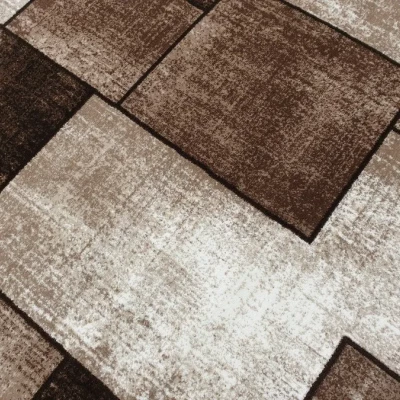 Geometrický kusový koberec 160x220 cm DEMIAN - hnedý / béžový