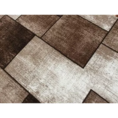 Geometrický kusový koberec 160x220 cm DEMIAN - hnedý / béžový