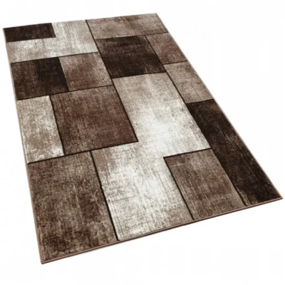 Geometrický kusový koberec 160x220 cm DEMIAN - hnedý / béžový