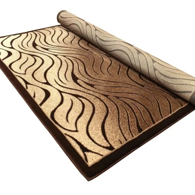 Moderný obdĺžnikový koberec 140x190 cm DEMIAN - hnedý / béžový