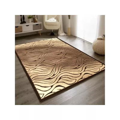 Moderný obdĺžnikový koberec 140x190 cm DEMIAN - hnedý / béžový