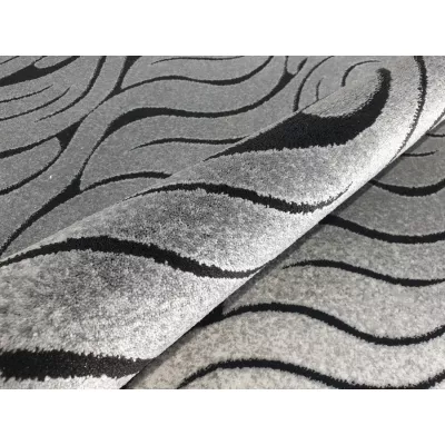 Moderný obdĺžnikový koberec 150x300 cm DEMIAN - šedý / čierny