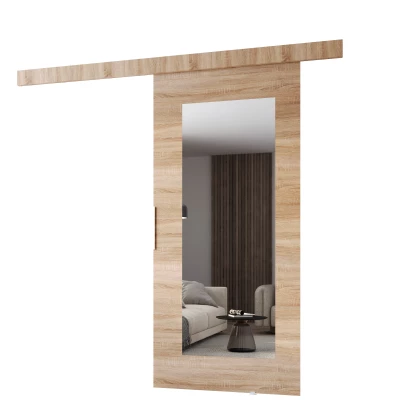 Posuvné dvere so zrkadlom BARRET 9 - 86 cm, dub sonoma
