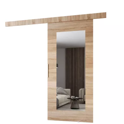 Posuvné dvere so zrkadlom BARRET 9 - 96 cm, dub sonoma