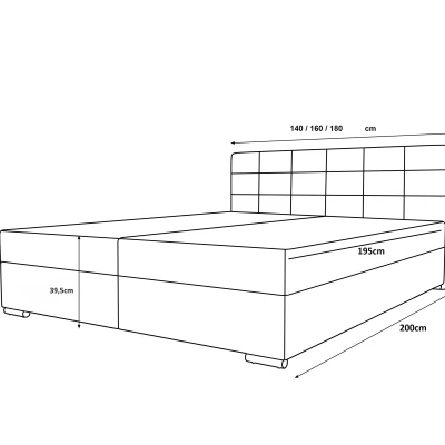 Boxspringová posteľ 180x200 ROSIE 2 - biela