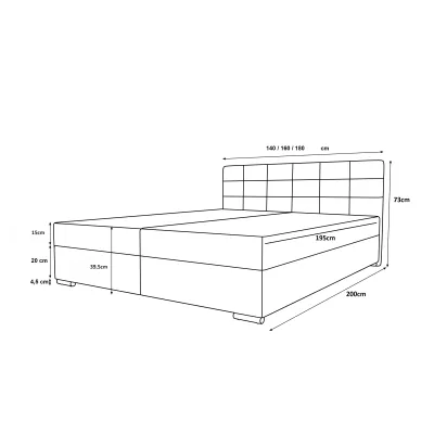 Boxspringová posteľ 180x200 ROSIE 2 - biela