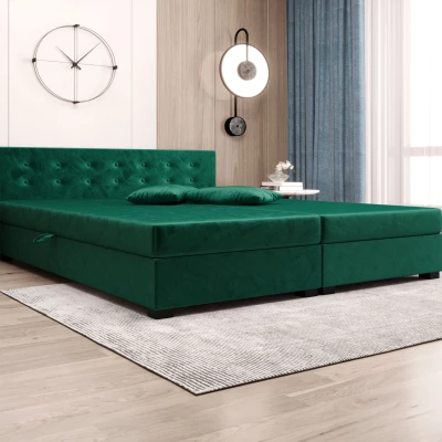 Manželská posteľ s úložným priestorom 160x200 ROSIE 11 - zelená