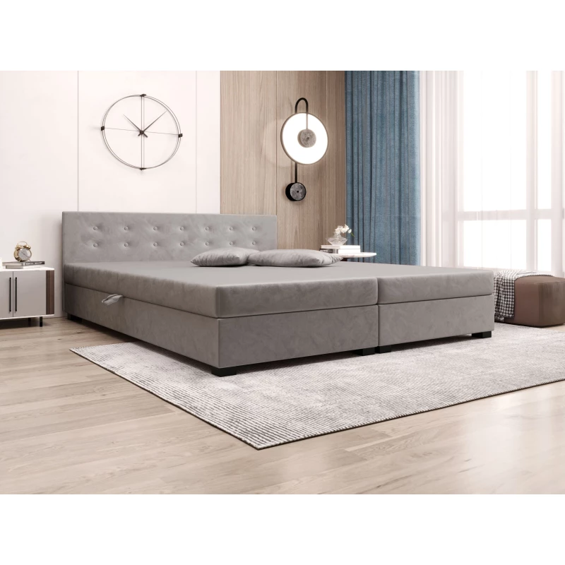 Manželská posteľ s úložným priestorom 160x200 ROSIE 11 - svetlo šedá