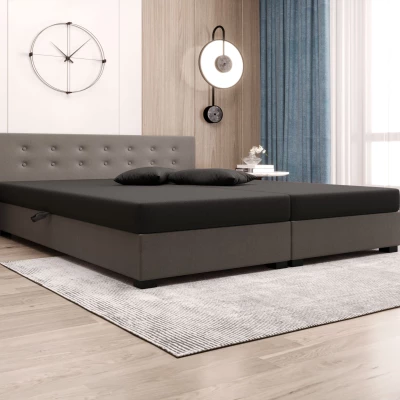 Manželská posteľ s úložným priestorom 160x200 ROSIE 11 - tmavo šedá / tmavo hnedá