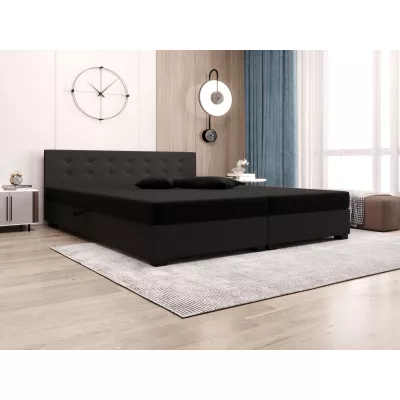 Manželská posteľ s úložným priestorom 160x200 ROSIE 11 - čierna / tmavo šedá