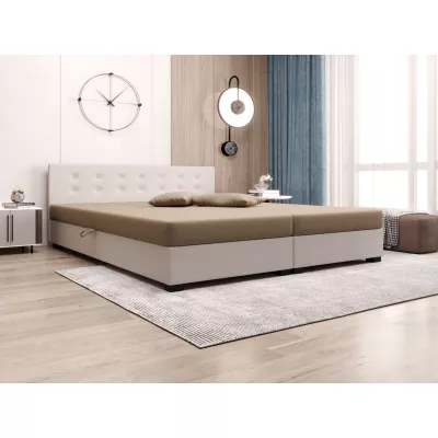 Manželská posteľ s úložným priestorom 160x200 ROSIE 11 - svetlo hnedá / ecru
