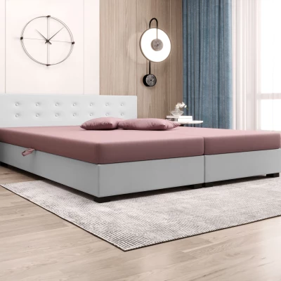 Manželská posteľ s úložným priestorom 160x200 ROSIE 11 - ružová / biela