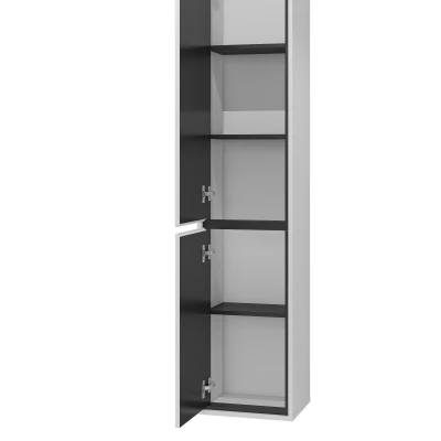 Vysoká kúpeľňová skrinka 35 cm AMPHION - biela / čierna