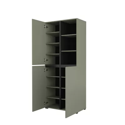 Policová skriňa 79 cm GLENROSE - zelená / čierna