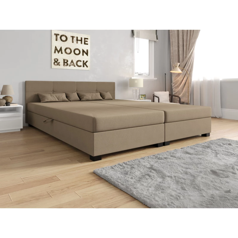 Americká posteľ s úložným priestorom 160x200 ROSIE 16 - svetlo hnedá
