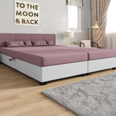 Americká posteľ s úložným priestorom 160x200 ROSIE 16 - ružová / biela