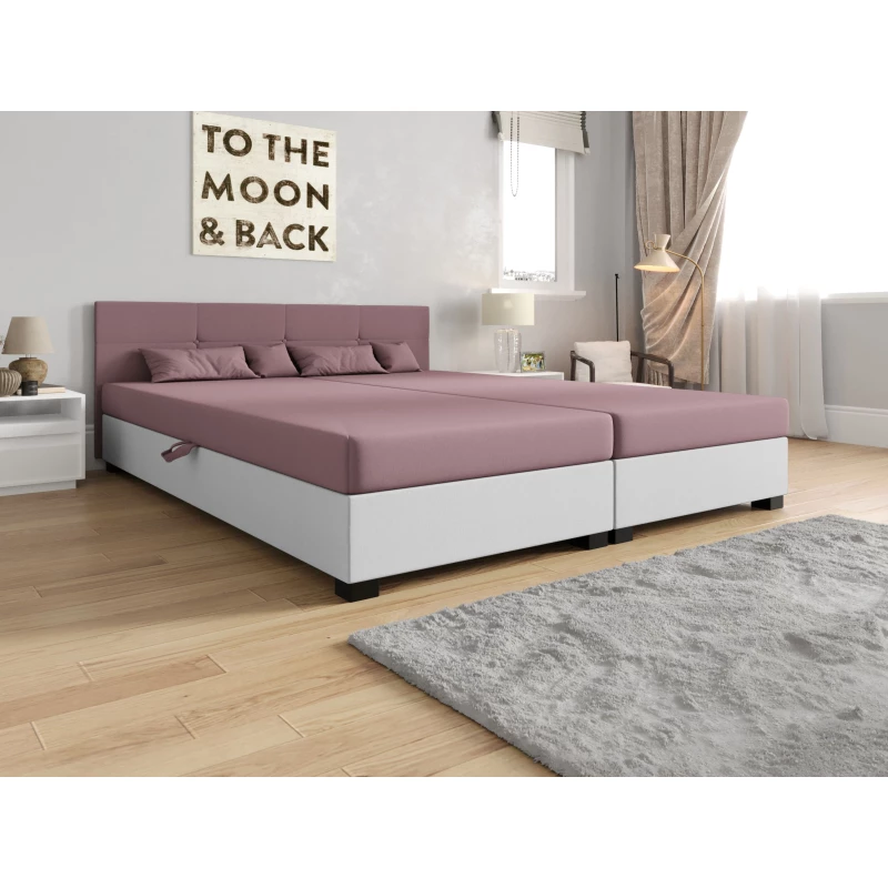 Americká posteľ s úložným priestorom 160x200 ROSIE 16 - ružová / biela