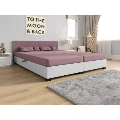 Americká posteľ s úložným priestorom 160x200 ROSIE 16 - ružová / biela