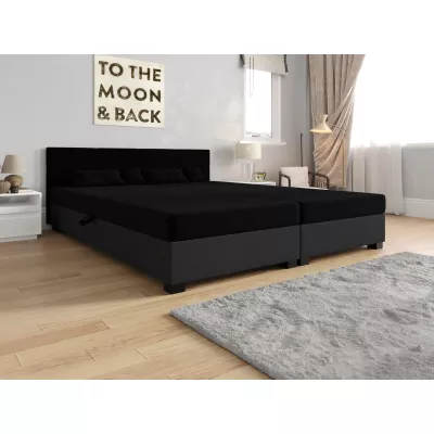 Americká posteľ s úložným priestorom 180x200 ROSIE 16 - čierna / tmavo šedá