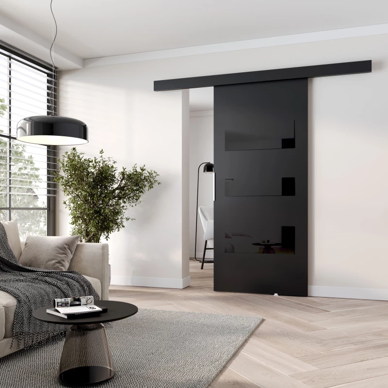 Interiérové ​​dvere na stenu BARRET 3 - 96 cm, čierne