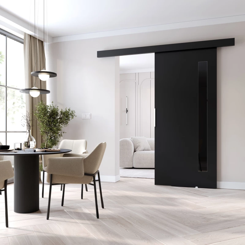 Interiérové ​​dvere na stenu BARRET 7 - 96 cm, čierne