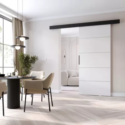 Posuvné dvere BARRET 12 - 96 cm, biele / čierne