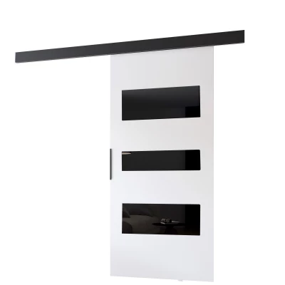 Posuvné dvere na stenu BARRET 13 - 86 cm, biele / čierne