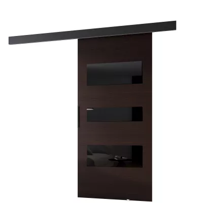 Posuvné dvere na stenu BARRET 13 - 96 cm, wenge / čierne