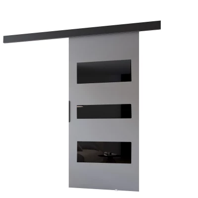 Posuvné dvere na stenu BARRET 13 - 106 cm, šedé / čierne