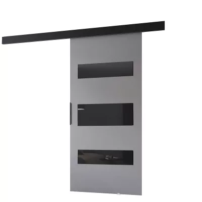 Posuvné interiérové ​​dvere BARRET 14 - 76 cm, šedé / čierne