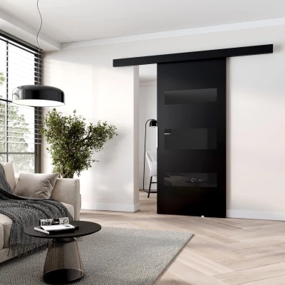 Posuvné interiérové ​​dvere BARRET 14 - 106 cm, čierne